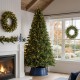 Glitzhome 9ft Pre-Lit Green Full Fir Artificial Christmas Tree with 1000 C3 Clear Lights, 10 Function, Remote Control