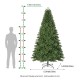 Glitzhome 9ft Pre-Lit Green Full Fir Artificial Christmas Tree with 1000 C3 Clear Lights, 10 Function, Remote Control