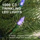 Glitzhome 9ft Pre-Lit Green Full Fir Artificial Christmas Tree with 1000 C3 Clear Lights, 10 Function, Remote Control