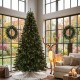 Glitzhome 9ft Pre-Lit Green Full Fir Artificial Christmas Tree with 1000 C3 Clear Lights, 10 Function, Remote Control