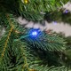Glitzhome 7.5ft Pre-Lit Green Pencil Spruce Artificial Christmas Tree with 350 Warm White and Multi-color Lights, 9 Function with Foot Pedal and Remote