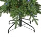 Glitzhome 7.5ft Pre-Lit Green Pencil Spruce Artificial Christmas Tree with 350 Warm White and Multi-color Lights, 9 Function with Foot Pedal and Remote