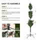 Glitzhome 7.5ft Pre-Lit Green Pencil Spruce Artificial Christmas Tree with 350 Warm White and Multi-color Lights, 9 Function with Foot Pedal and Remote