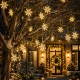Glitzhome 17ft Christmas RGB Snowflake String Lights with 12 drops