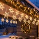Glitzhome 17ft Christmas RGB Snowflake String Lights with 12 drops