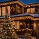 Glitzhome 17ft Christmas RGB Snowflake String Lights with 12 drops