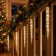 Glitzhome 32ft Christmas RGB Icicle Lights with 24 Tubes