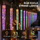 Glitzhome 32ft Christmas RGB Icicle Lights with 24 Tubes