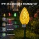 Glitzhome 15.5ft 6-Pack Christmas C9 Strawberry Jumbo Stake Lights