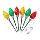 Glitzhome 15.5ft 6-Pack Christmas C9 Strawberry Jumbo Stake Lights