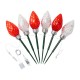 Glitzhome 15.5ft 6-Pack Christmas C9 Strawberry Jumbo Stake Lights