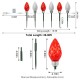 Glitzhome 15.5ft 6-Pack Christmas C9 Strawberry Jumbo Stake Lights