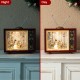 Glitzhome 7.5"L Lighted TV with Snowman Waterglobe