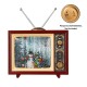 Glitzhome 7.5"L Lighted TV with Snowman Waterglobe