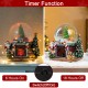 Glitzhome 120mm Christmas Resin Lighted Musical  Christmas Tree on Fireplace Waterglobe