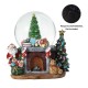 Glitzhome 120mm Christmas Resin Lighted Musical  Christmas Tree on Fireplace Waterglobe