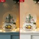Glitzhome 150mm Christmas Oversized Resin Lighted Musical Snowflakes Village Waterglobe