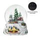 Glitzhome 150mm Christmas Oversized Resin Lighted Musical Snowflakes Village Waterglobe
