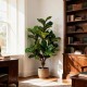 Glitzhome 3.5ft. Faux Fiddle Leaf Fig Tree in Pot
