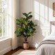 Glitzhome 3.5ft. Faux Fiddle Leaf Fig Tree in Pot