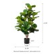 Glitzhome 3.5ft. Faux Fiddle Leaf Fig Tree in Pot
