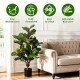 Glitzhome 3.5ft. Faux Fiddle Leaf Fig Tree in Pot