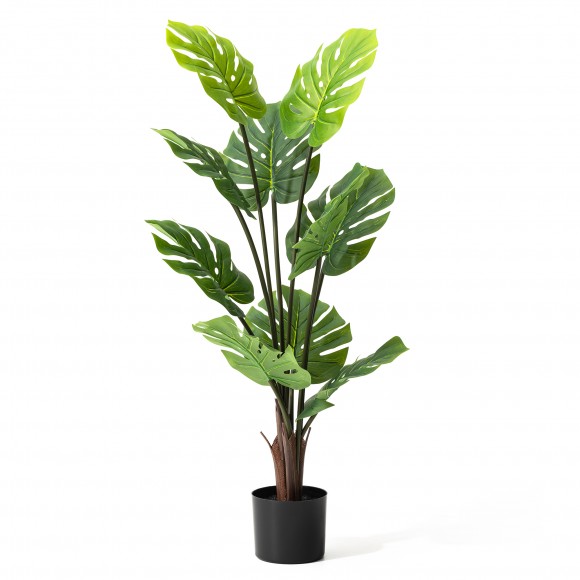 Glitzhome 3.5ft. Faux Monstera deliciosa Liebm in Pot