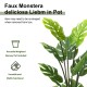 Glitzhome 3.5ft. Faux Monstera deliciosa Liebm in Pot