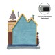 Glitzhome 10.25"H Lighted Christmas Donuts & Coffee Shop Resin Village with Movement and Music