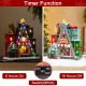Glitzhome 10.75"H Lighted CHRISTMAS TOY MARKET Resin Village with Movement and Music