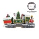 Glitzhome 20"L Lighted Christmas Santa Train Resin Village with Movement and Music