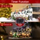 Glitzhome 16"H Christmas Oversized Resin Lighted Musical Skiing Table Village Decor