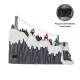 Glitzhome 16"H Christmas Oversized Resin Lighted Musical Skiing Table Village Decor