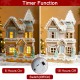 Glitzhome 11.75"H Christmas Macaron Resin Village Table Decor
