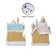 Glitzhome S/2 7"H Christmas Macaron Resin Village Table Decor
