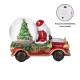 Glitzhome 100mm Christmas Resin Lighted Musical  Snowflakes Santa Car Waterglobe
