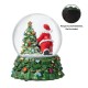 Glitzhome 150mm Christmas Resin Lighted Musical  Snowflakes Santa Waterglobe