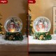 Glitzhome 150mm Christmas Resin Lighted Musical  Snowflakes Snowman Waterglobe