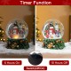 Glitzhome 150mm Christmas Resin Lighted Musical  Snowflakes Snowman Waterglobe