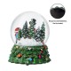 Glitzhome 150mm Christmas Resin Lighted Musical  Snowflakes Snowman Waterglobe