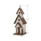 Glitzhome 23.62"H Extra-Large Rustic Tall Church Hand Painted Wood White Birdhouse