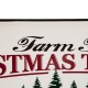 Glitzhome 43.11"L Farmhouse Decor Metal Enamel Christmas Tree Farm Sign