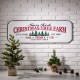 Glitzhome 43.11"L Farmhouse Decor Metal Enamel Christmas Tree Farm Sign