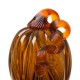 Glitzhome 6" H Hand Blown Striped Glass Pumpkin Table Decor