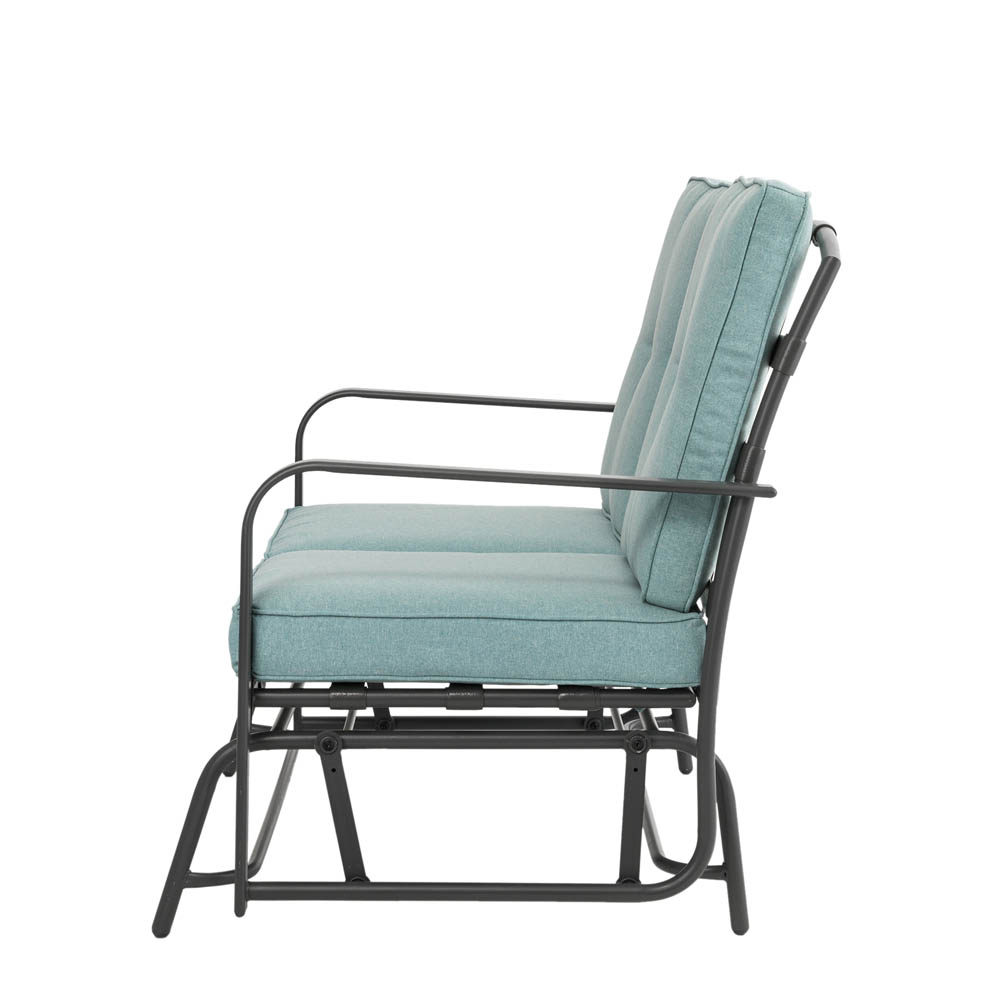 [OFFICIAL] Outdoor Patio Loveseat Glider Chair with Blue Cushions