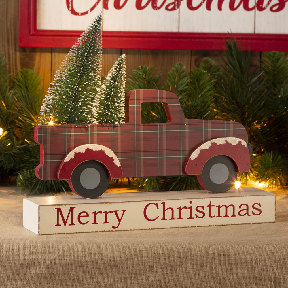 [OFFICIAL] Glitzhome 12.81"L Wooden/Metal Red Truck Table Decor FREE ...