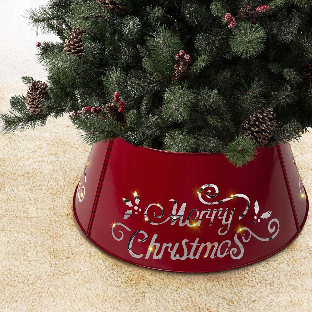 [OFFICIAL] Glitzhome 26"D "Merry Christmas" Diecut Metal Tree Collar