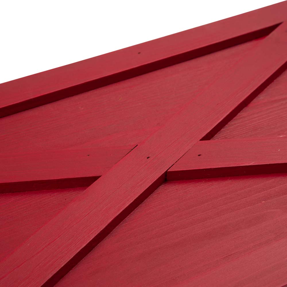 [OFFICIAL] Glitzhome 22"L Handcrafted Red Wooden Christmas Tree Collar