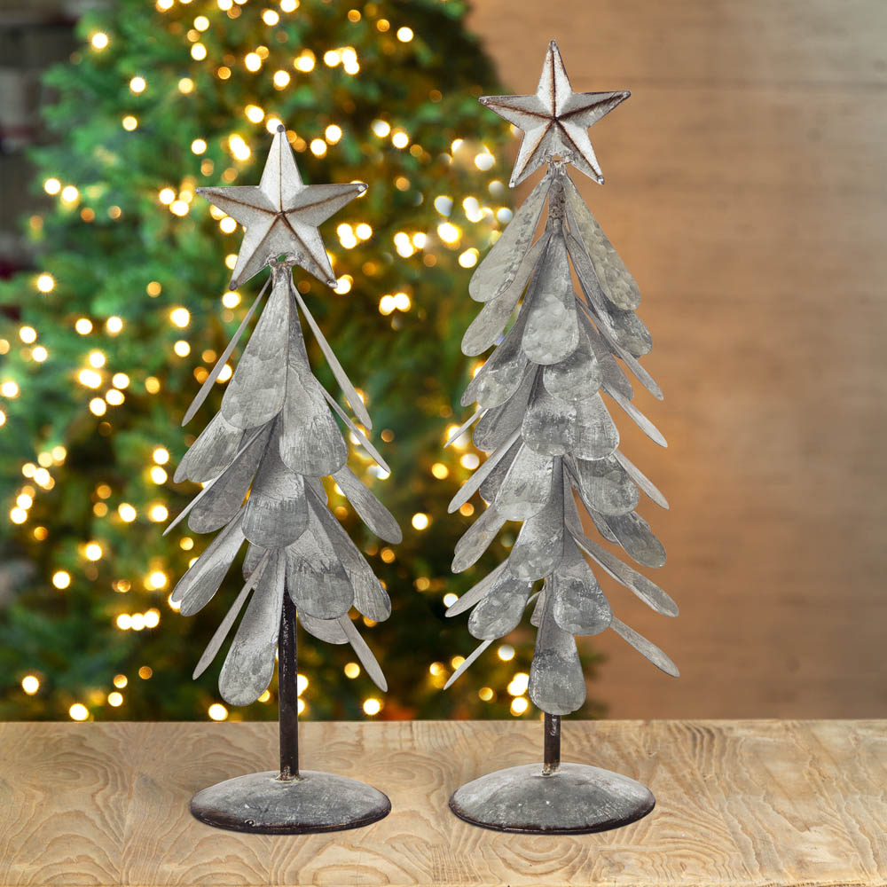 [OFFICIAL] Glitzhome Galvanized Metal Christmas Table Tree Decor Set of 2