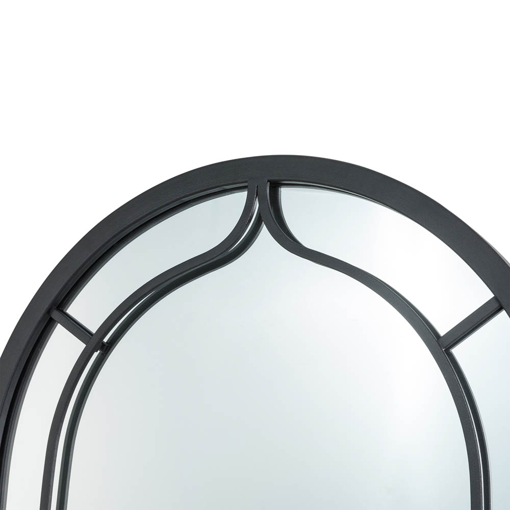 [OFFICIAL] Glitzhome 33.07"H Large Black Metal Framed Arched Wall Mirror